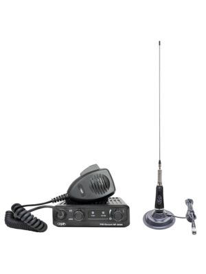 Kit Statie radio CB PNI Escort HP 2020 un singur canal 22 cu antena CB PNI LED 2000 cu magnet inclus