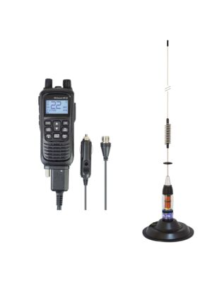 Kit Statie radio CB portabila PNI Escort HP 82, multi standard, 4W, 12V, AM-FM cu antena CB PNI ML70 cu magnet