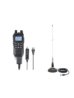 Kit Statie radio CB portabila PNI Escort HP 82, multi standard, 4W, 12V, AM-FM cu antena CB PNI ML100 cu magnet