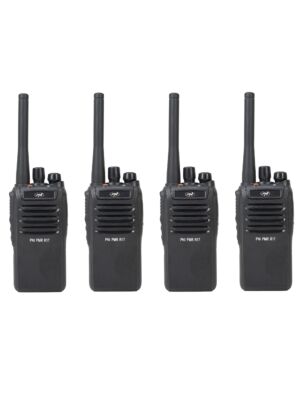 Kit 4 statii radio portabile PNI PMR R17 446MHz, 0.5W, 16 canale PMR si tonuri 50 CTCSS si 104 DCS, programabila, Li-Ion