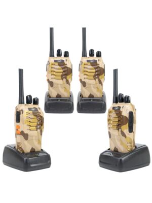 Kit 4 statii radio portabile PNI PMR R40 CAMO acumulatori, incarcatoare si casti incluse