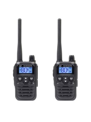 Kit 2 statii radio portabile PNI PMR R45 PRO 446MHz, 0.5W, 99 canale programabile, 16 PMR si tonuri 38 CTCSS si 104 DCS,