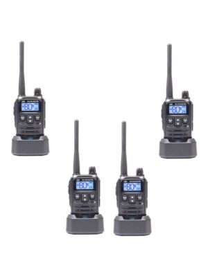 Kit 4 statii radio portabile PNI PMR R45 PRO 446MHz, 0.5W, 99 canale programabile, 16 PMR si tonuri 38 CTCSS si 104 DCS,