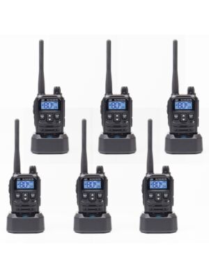 Kit 6 statii radio portabile PNI PMR R45 PRO 446MHz, 0.5W, 99 canale programabile, 16 PMR si tonuri 38 CTCSS si 104 DCS,