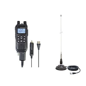 Kit Statie radio CB portabila PNI Escort HP 82, multi standard, 4W, 12V, AM-FM cu antena CB PNI ML100 cu magnet