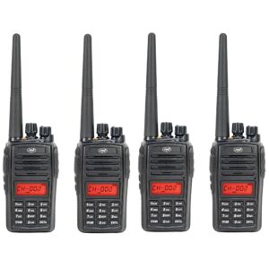 Kit 4 statii radio portabile PNI PMR R18, 446MHz, 0.5W, 128 canale, 16 PMR si tonuri 50 CTCSS si 104 DCS, Radio FM, prog