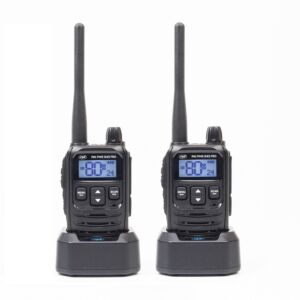 Kit 2 statii radio portabile PNI PMR R45 PRO 446MHz, 0.5W, 99 canale programabile, 16 PMR si tonuri 38 CTCSS si 104 DCS,