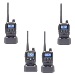 Kit 4 statii radio portabile PNI PMR R45 PRO 446MHz, 0.5W, 99 canale programabile, 16 PMR si tonuri 38 CTCSS si 104 DCS,